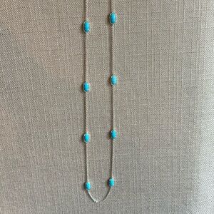 Kendra Scott gold turquoise necklace 20 inches long